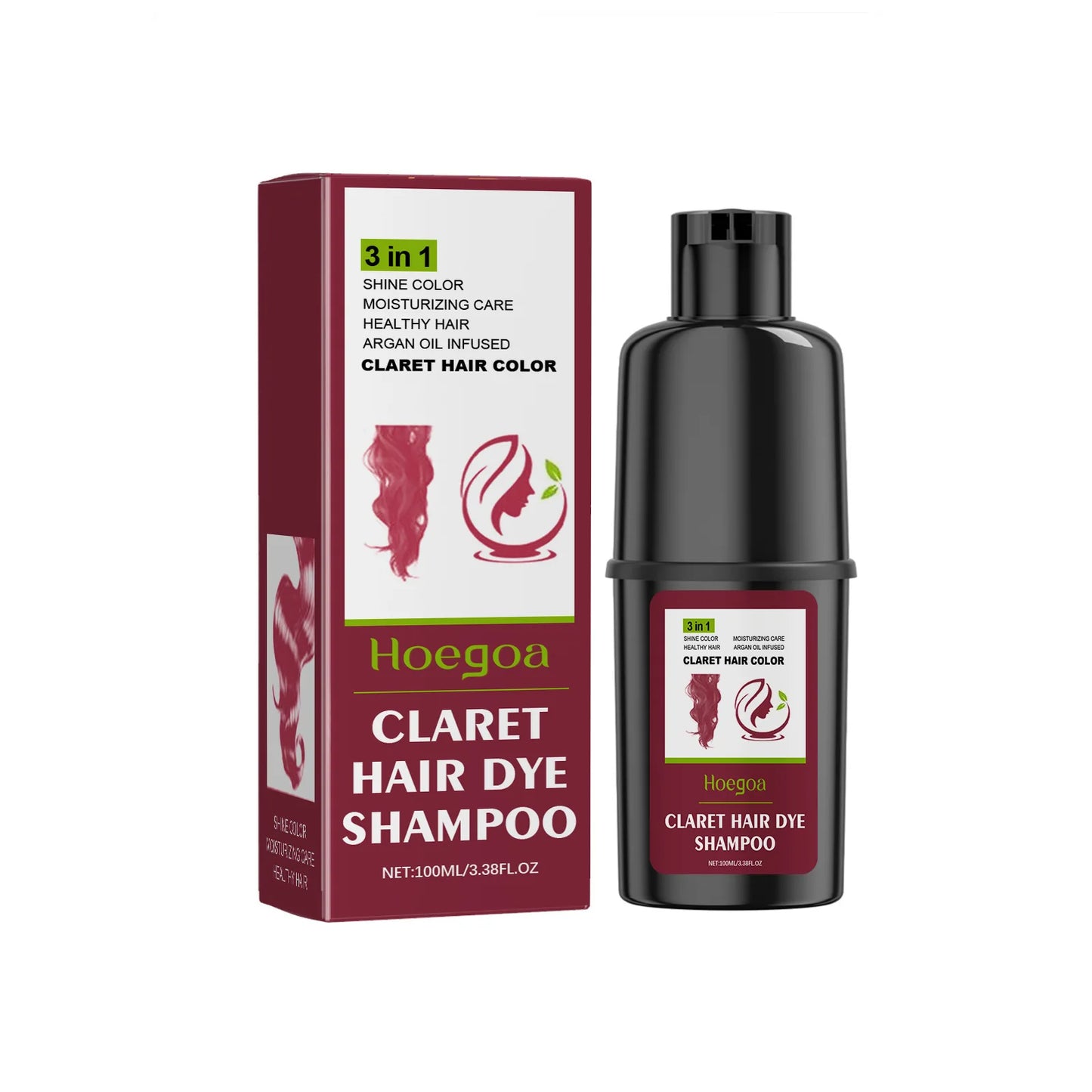 3 In 1 Hair Coloring Shampoo Natural Nourish Black Purple Hair Dye For Men Women Non Irritating Repair Fashion Hair Styling Tool Peaceful Pleasures Health and Wellness 100ml Boxed 1