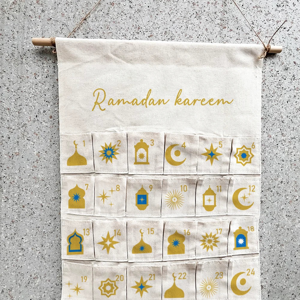 Ramadan Kareem 30-Day Countdown Advent Calendar | Eid Decor Holiday Countdown Calendar Peaceful Pleasures Health and Wellness