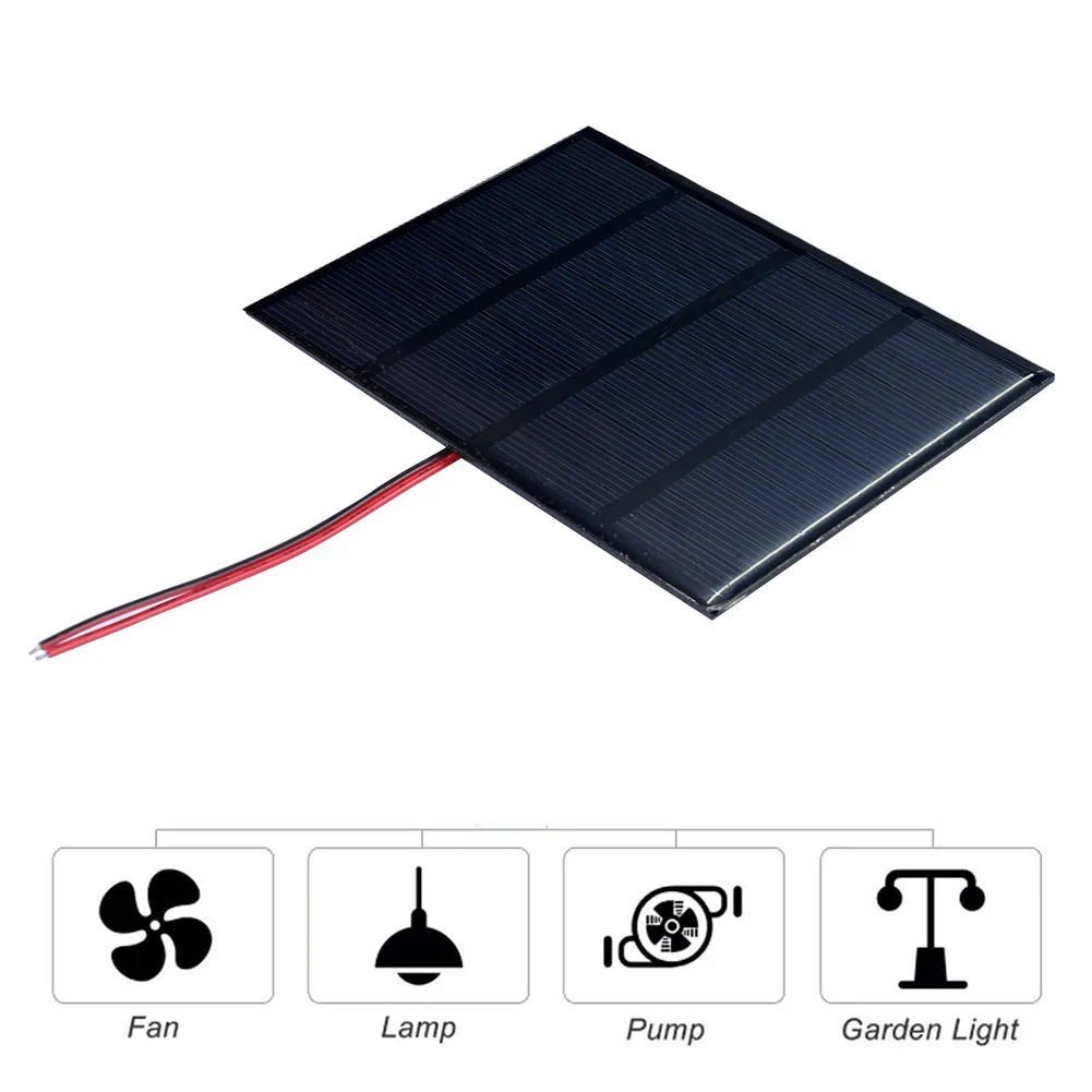3W 12V Polycrystalline Solar Panel Charger with Cable – DIY