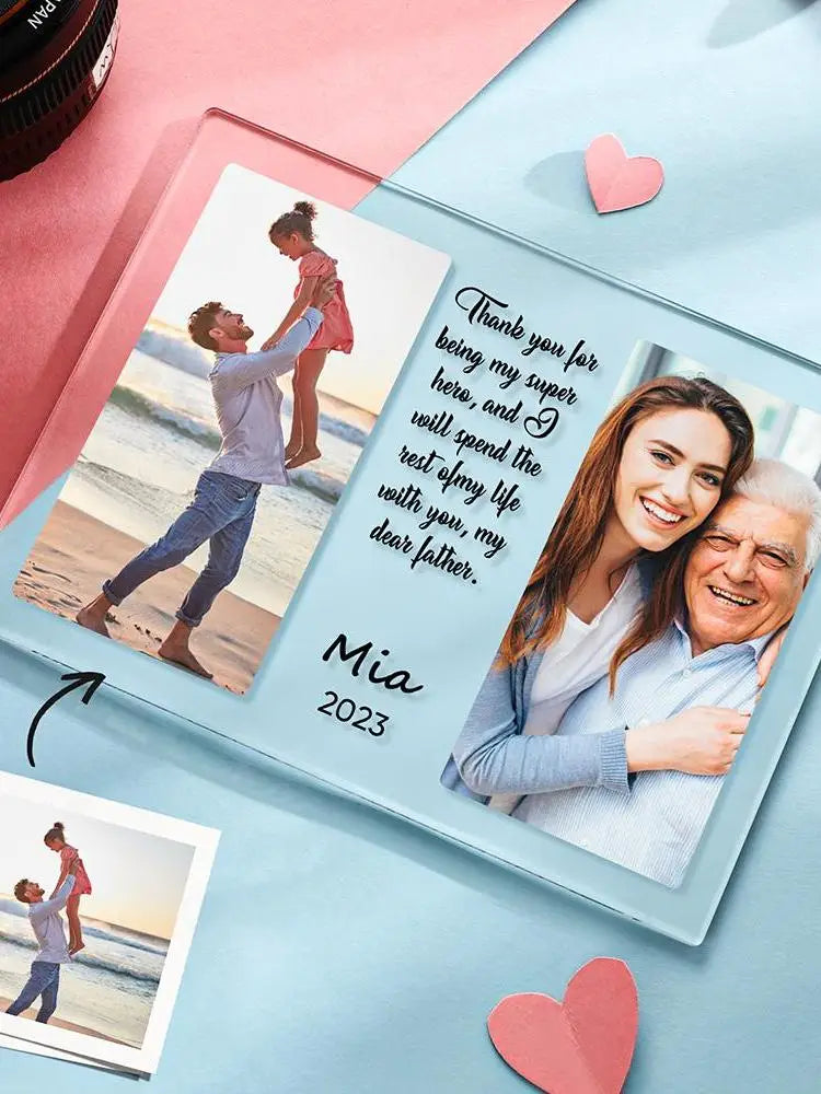 Custom Acrylic Plaque | Personalized Photo & Quote Gift for Mom Dad