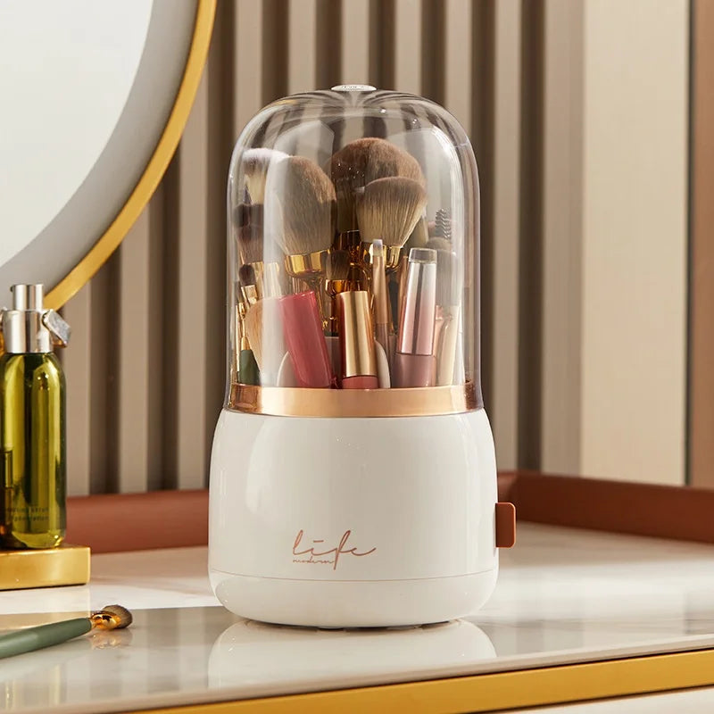 360° Rotating Makeup Organizer | Clear Multi-Compartment Storage