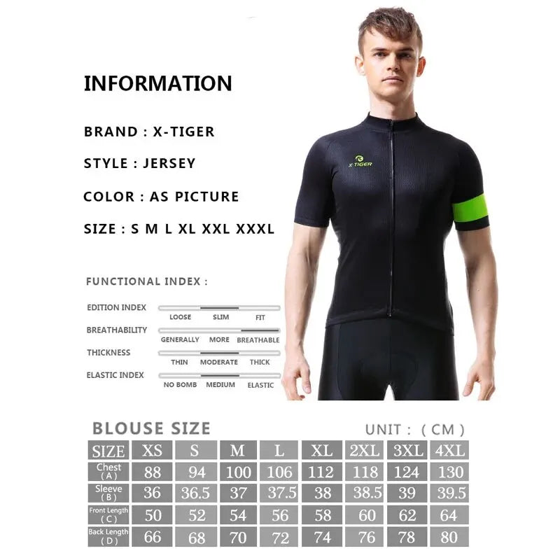 X-TIGER Men's MTB Cycling Jersey | Breathable Quick-Dry Bike Shirt