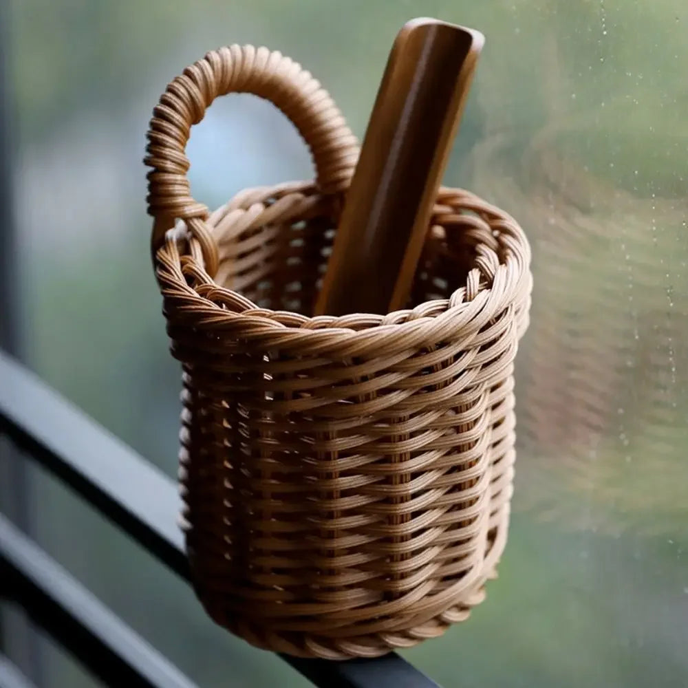 Woven Wall Hanging Storage Basket | Boho Home Decor Organizer