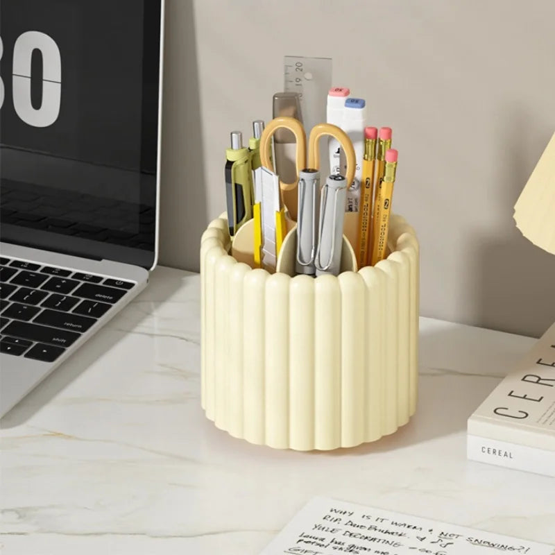 360° Spinning Makeup Brush Holder – 7-Slot Organizer