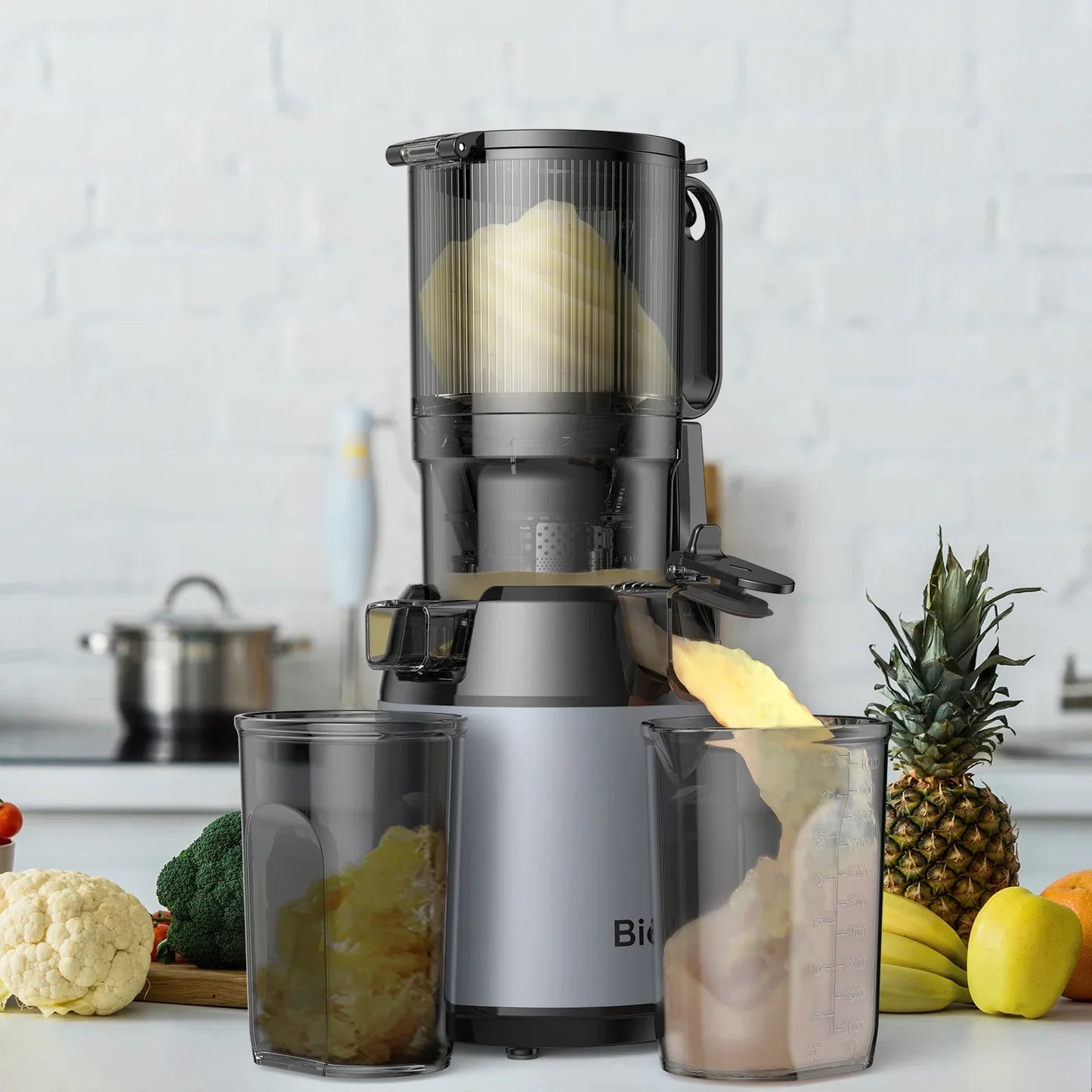 BioloMix Cold Press Juicer – 130mm Feed Chute, High Yield, BPA-Free Juicer BioloMix