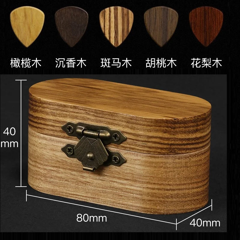 Handmade Guitar Pickbox Solid Wood Guitarbox Pick Storagebox Giftbox
