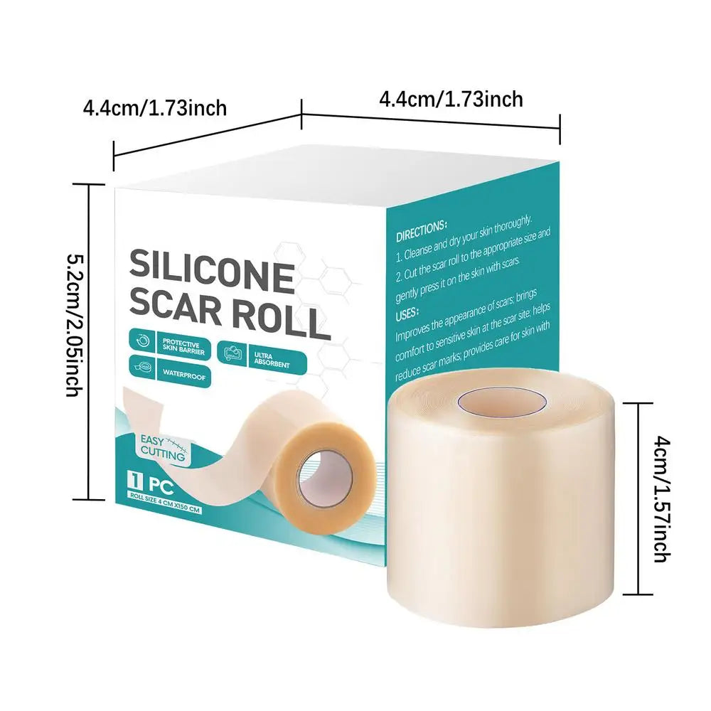 Hydrocolloid Silicone Scar Sheet Roll | Self-Adhesive Patch 4×150cm Silicone Scar Sheet Peaceful Pleasures Health and Wellness single attribute