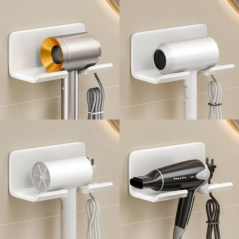 Wall Mounted Hair Dryer Holder & Straightener Organizer Stand