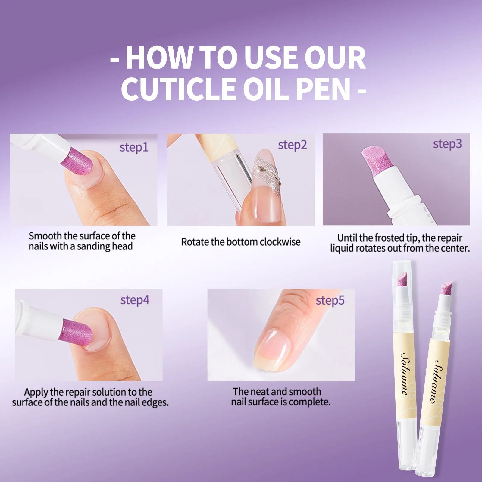 Cuticle Oil Pusher Pen for Nail Health & Care Peaceful Pleasures Health and Wellness