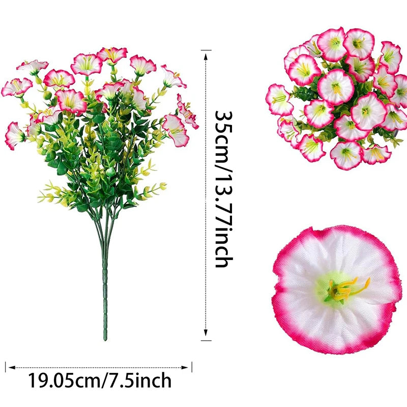 35CM Artificial Silk Morning Glory Eucalyptus UV Flower Decor