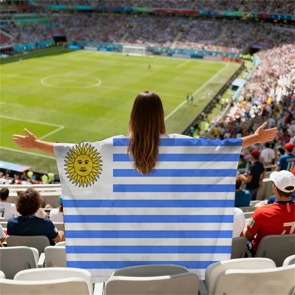 2026 World Cup Football Flag Cape | Wearable Fan Shawl