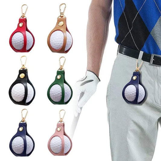 Leather Golf Ball Waist Bag – Clip-On Keychain Organizer Golf Accessory Bag Peaceful Pleasures Health and Wellness