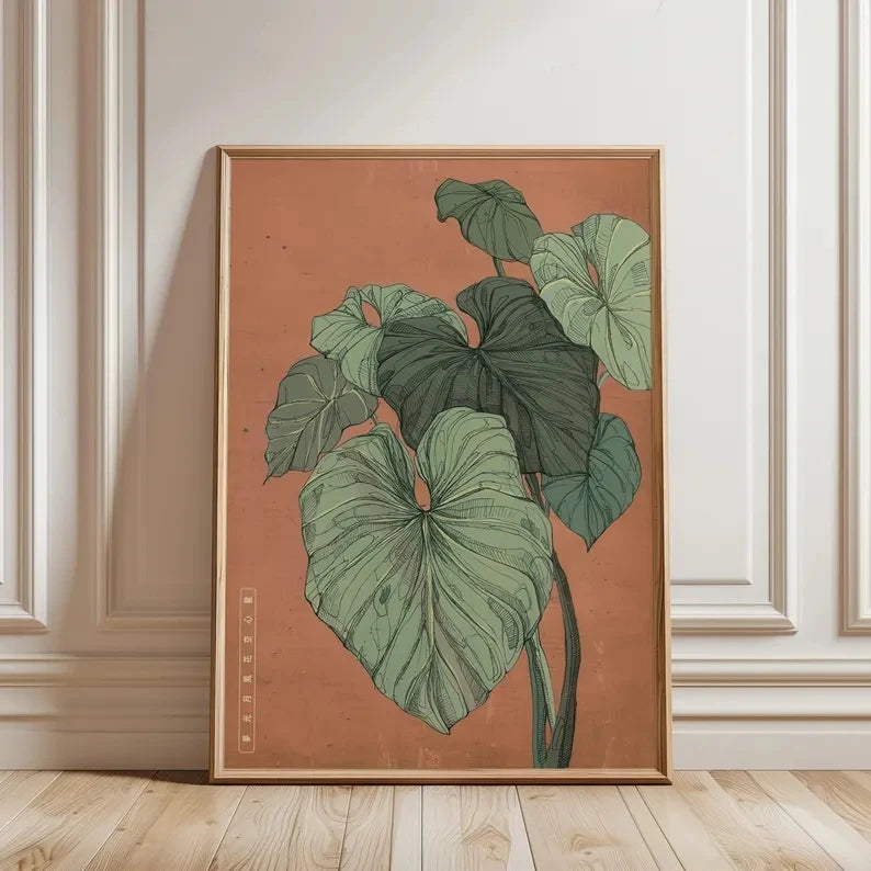Monstera Tropical Botanical Canvas Wall Art Print | Home Decor Canvas Wall Art Peaceful Pleasures Health and Wellness G5253 21x30cm Unframed