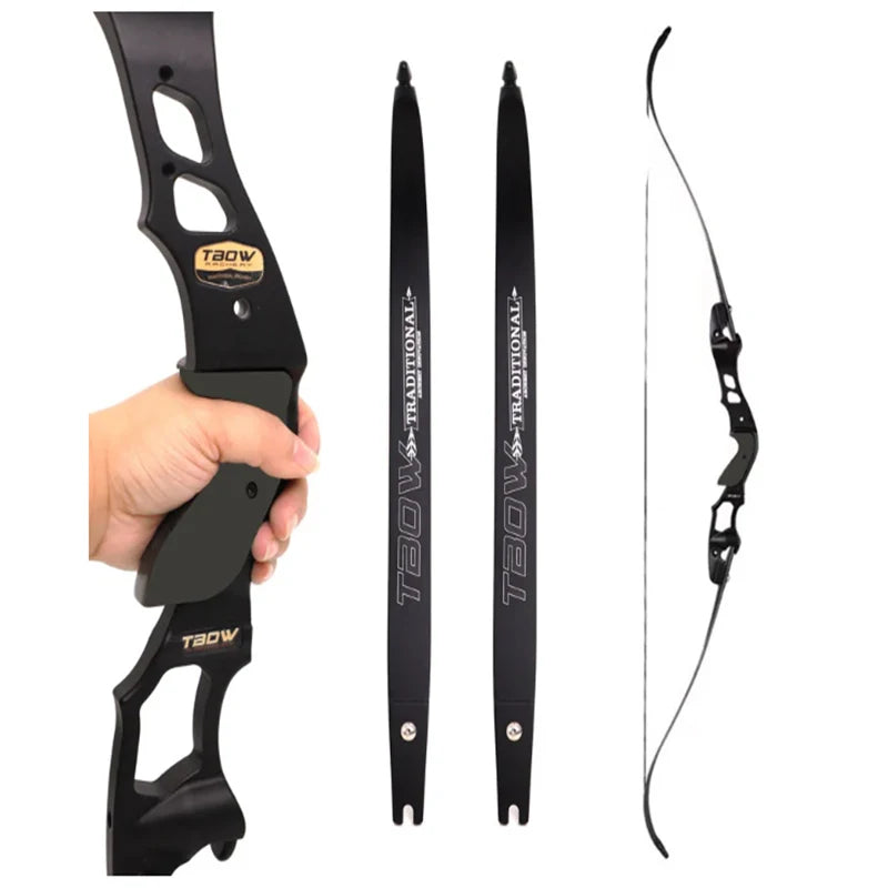 JUNXING HI 30-60lbs Recurve Bow Riser Right Hand Takedown ILF Arrow