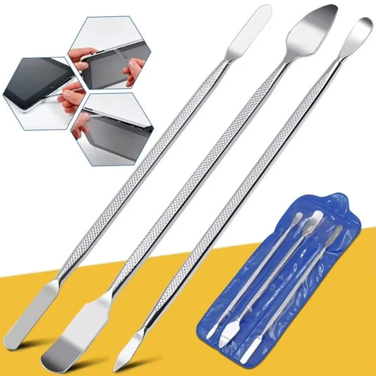 3PCS Universal Repair Opening Tools Metal Laptop Phone Disassemble Crowbar Kit Steel Pry Phone Spatula Hand Repairing Tool Set Peaceful Pleasures Health and Wellness