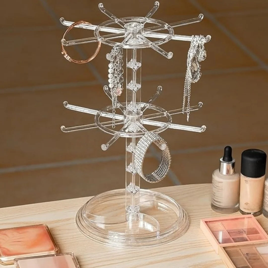 2-Tier Rotating Jewelry Stand | Necklace & Bracelet Organizer