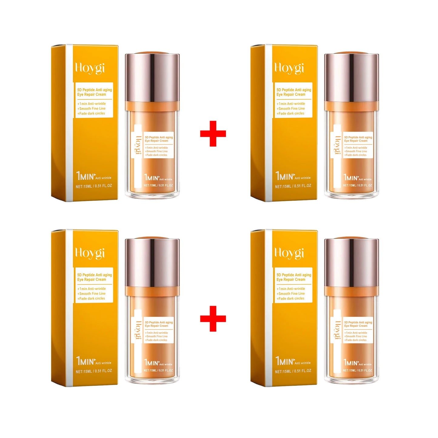 5D Peptide Anti Wrinkle Eye Care Cream Remove Dark Circles Under the Eyes Anti Eye Bag Reduce Fine Line Firming Lifting Eye Peaceful Pleasures Health and Wellness 4 X 15ml boxed