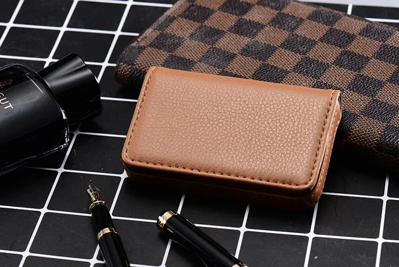 PU Leather Business Card Holder | Magnetic Slim Card Case