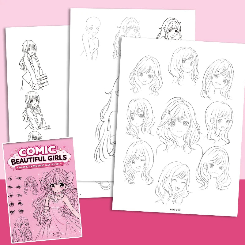 Line Drawing Book Beautiful Girls Simple Sketch Coloring Collection