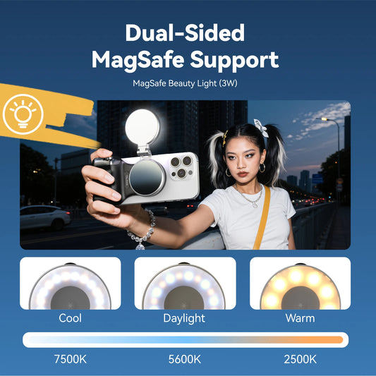 TELESIN Magnetic Phone Camera Shutter Grip and Fill Light Set Shooting Aid Remote Control Handle for Iphone HUAWEI SAMSUNG Phone Peaceful Pleasures Health and Wellness