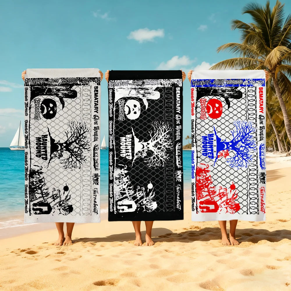 S-Sematary Haunted Mound Harold Quick-Dry Beach Towel Quick-Dry Beach Towel Peaceful Pleasures Health and Wellness