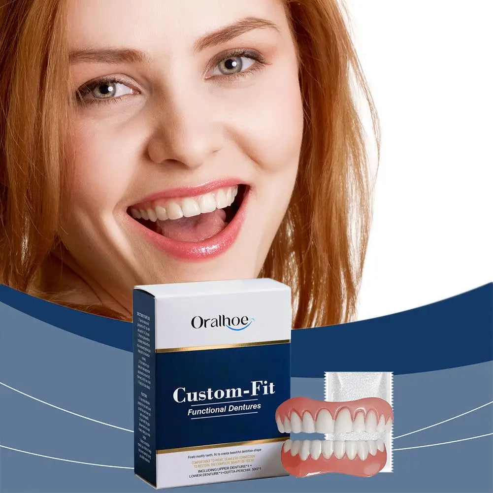 Silicone Temporary Denture Kit – Upper & Lower Whitening Set
