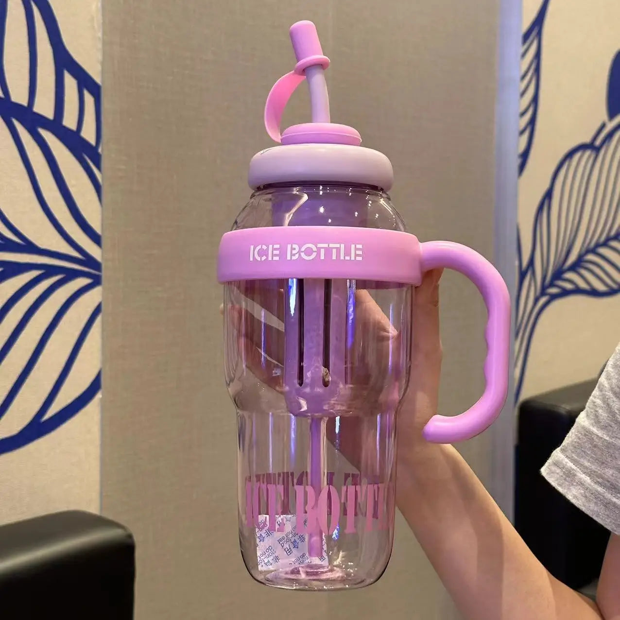 Personalized Cups With Straws High Capacity Thermos Mug Custom Drinkware For Milk Tea Beer Cute Summer Gifts Kitchen Home Use Peaceful Pleasures Health and Wellness 1300ml purple