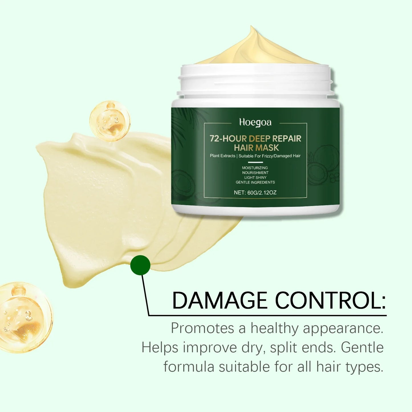 HOEGOA 72-Hour Deep Repair Hair Mask – Anti-Frizz 60g