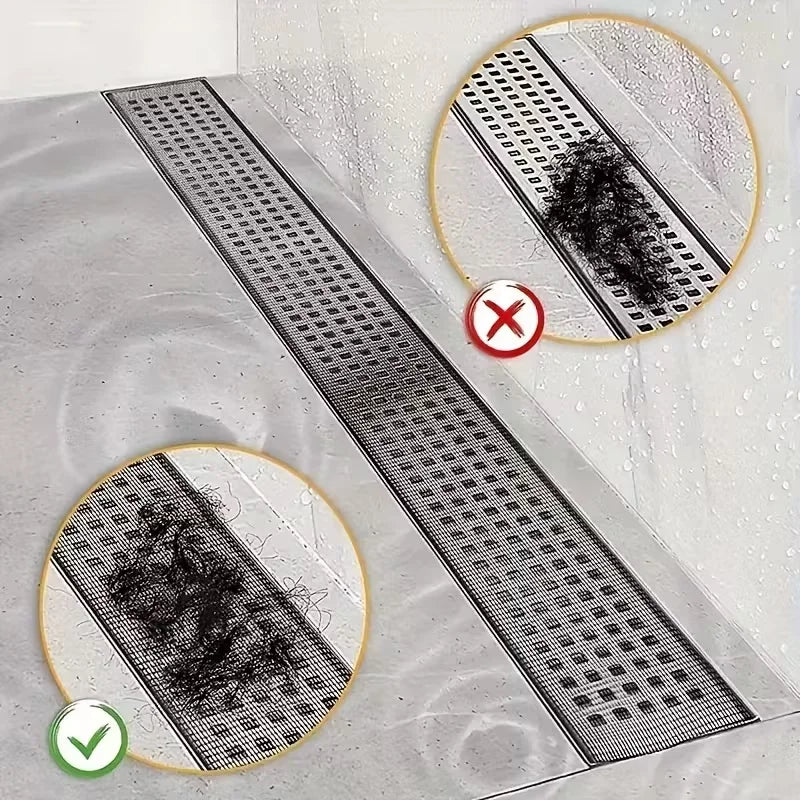 5m Cutable Shower Drain Hair Catcher Self-adhesive Floor Stickers