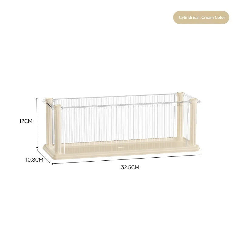 Large Sturdy Clear Dustproof Acrylic Display Case for Star Figures Multi Layer Shelf Organizer for Home Desktop Blind Box Peaceful Pleasures Health and Wellness Round Creamy