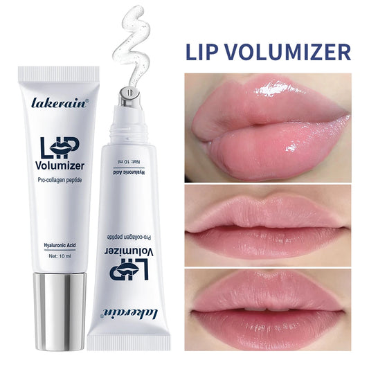 Lakerain Hyaluronic Acid Lip Plumper Long Lasting Lip Oil Moisturizing Lip Gloss Serum Volumising Essence Oil Repair Lip Lines Peaceful Pleasures Health and Wellness 2pcs