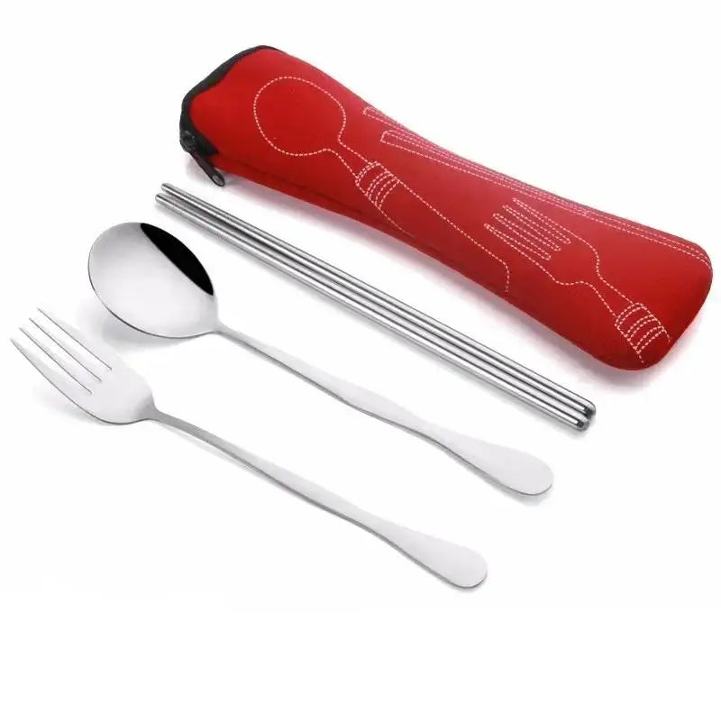 Stainless Steel Cutlery Storage Box Fork Spoon Chopsticks Portable