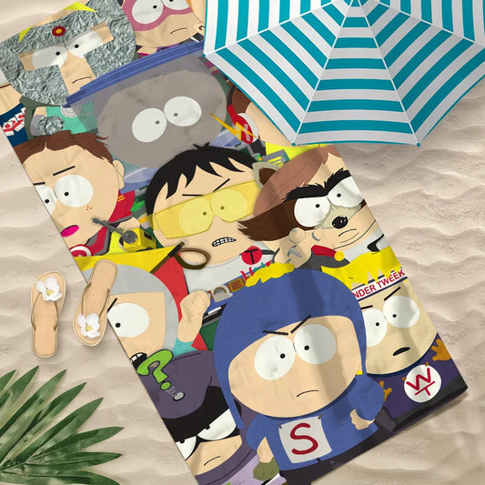 Quick-Dry Cartoon Beach Towel | Pool, Gym, Travel & Camping Quick-Dry Beach Towel Peaceful Pleasures Health and Wellness