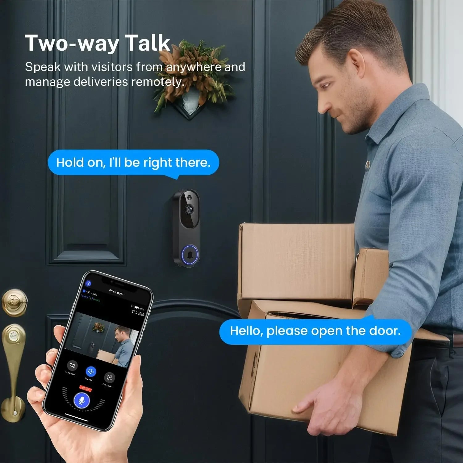 1080p Wireless Video Doorbell Camera with Two-Way Audio, Night Vision, Cloud Storage, AI Motion Detection for Home Security Peaceful Pleasures Health and Wellness