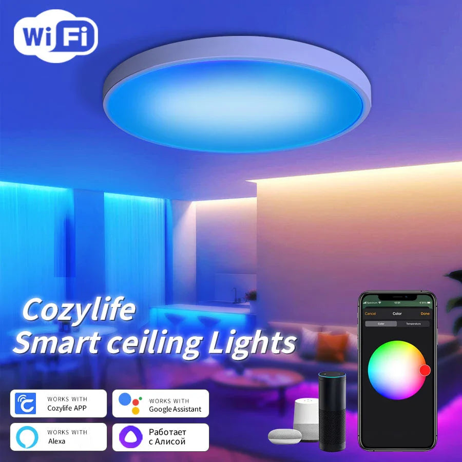 24W Smart WiFi LED Ceiling Light | Alexa & Google Home