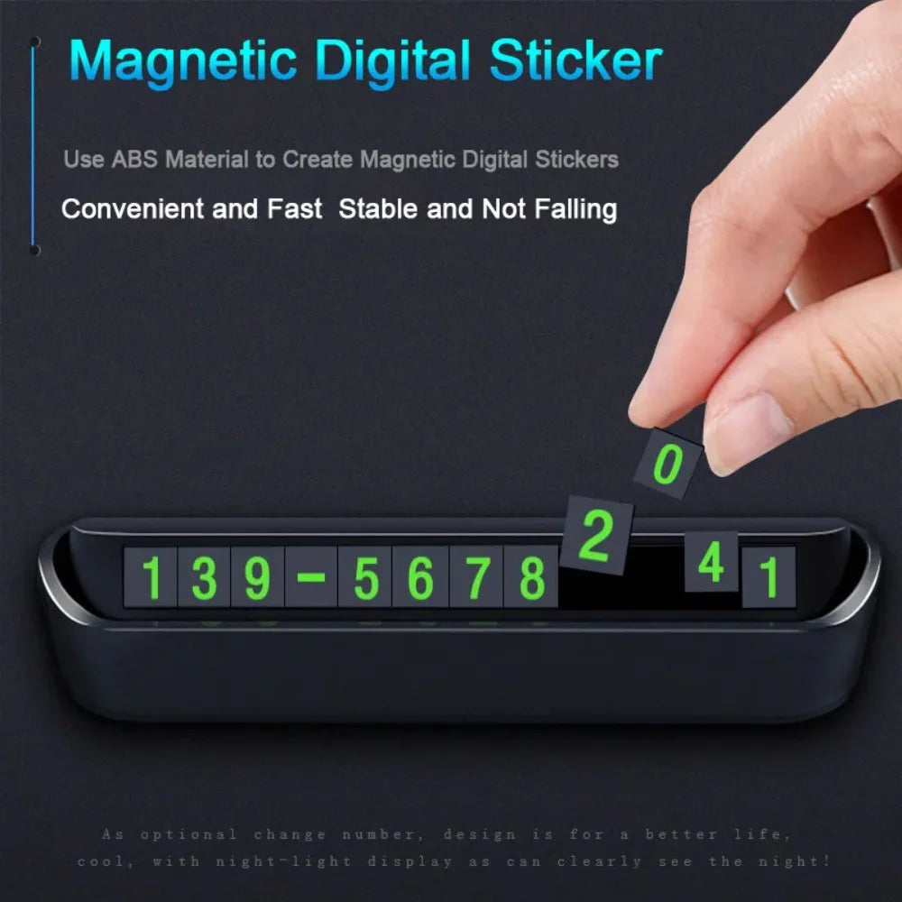 Car Phone Number Card Temporary Parking Card Plate Telephone Number Car Park Stop Automobile Accessories Car-styling 13x2.5cm Peaceful Pleasures Health and Wellness