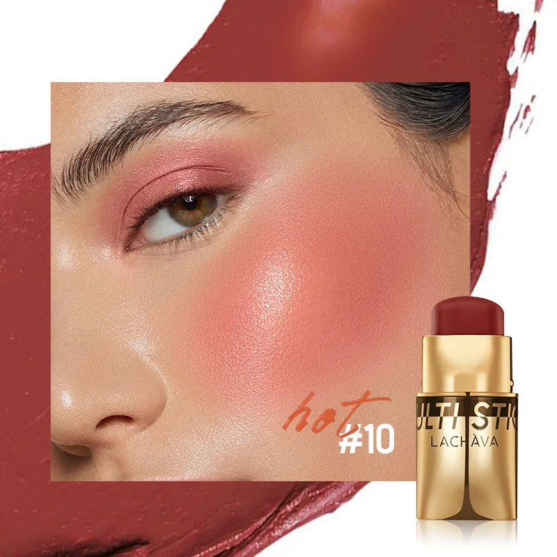 QiBest 3-in-1 Waterproof Blush Stick – Lips, Face & Eyes