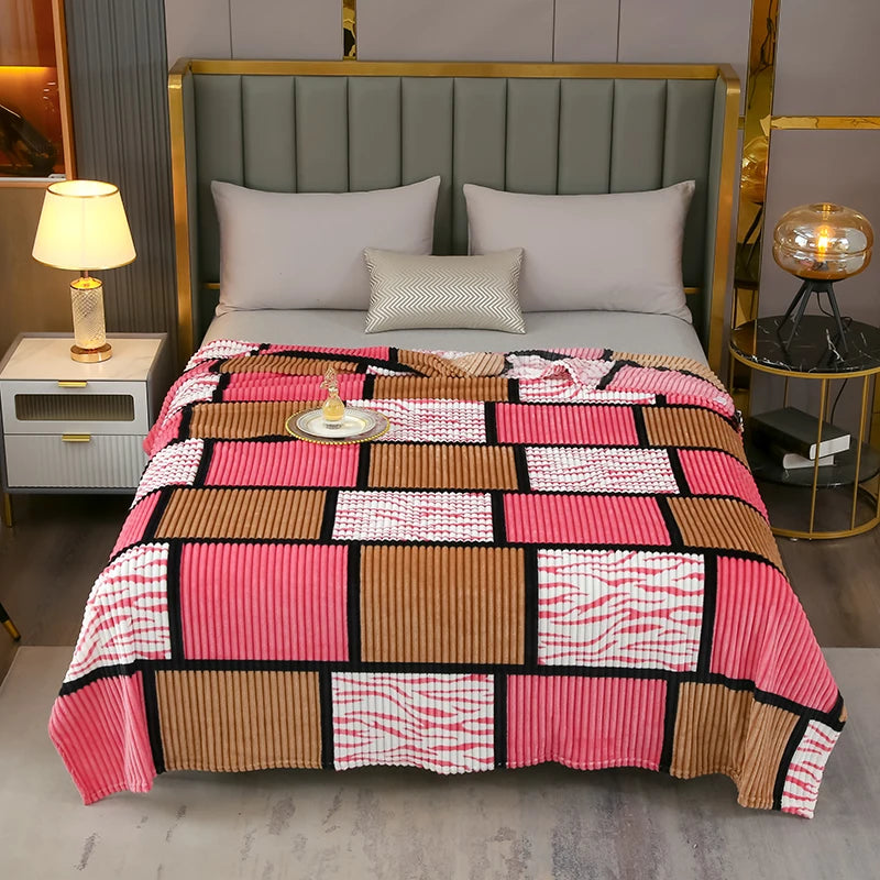 Plaid Fleece Bed Blankets Queen King Soft Lightweight Plush Fuzzy Blanket Lightweight Blanket for Travel Camping Bedspreads Peaceful Pleasures Health and Wellness Blanket I 150x200cm