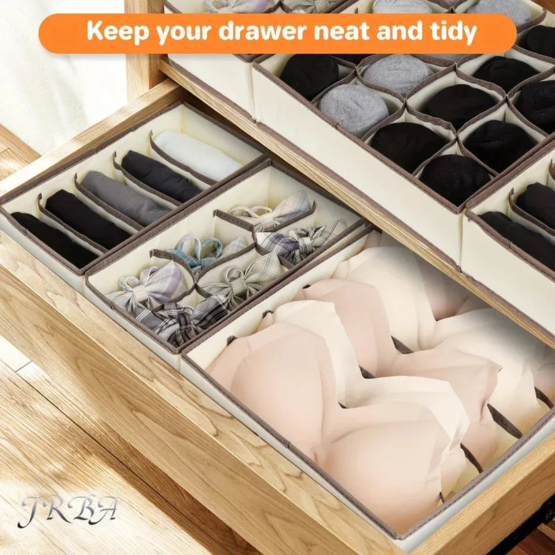 24-Compartment Foldable Fabric Drawer Organizer Storage Box