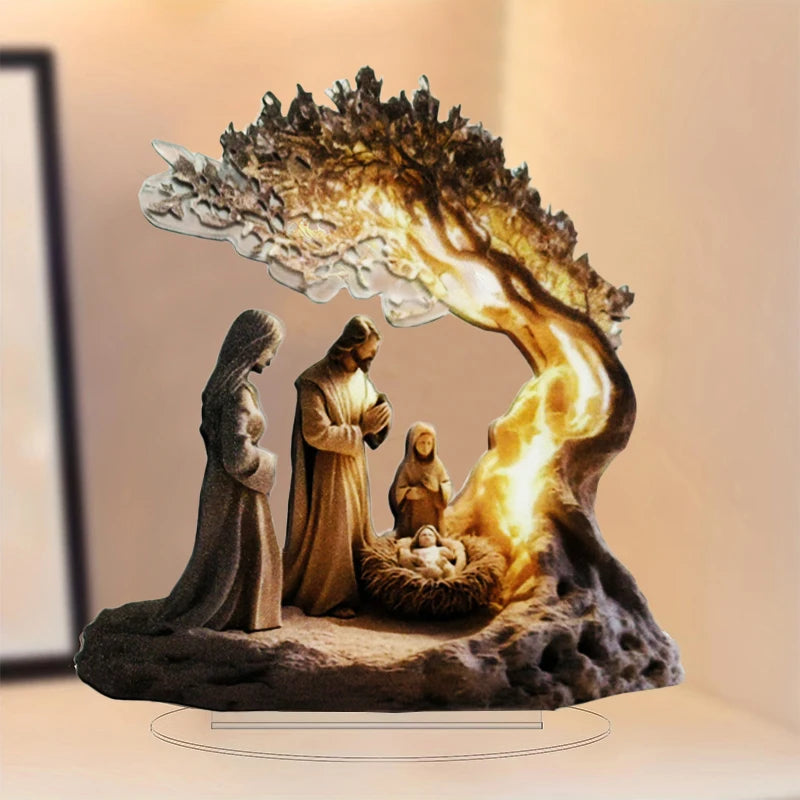 Nativity Figurine Set | Religious Holiday Tabletop Scene Decor