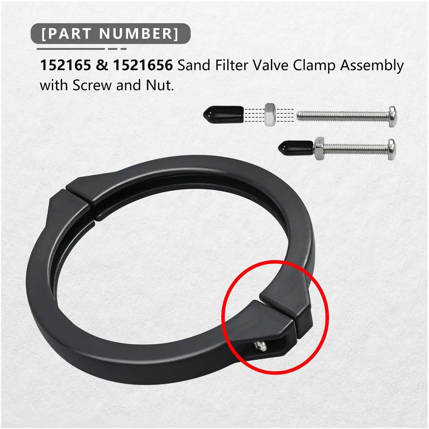 PVC Flange Valve Clamp | Sand Filter Pump Replacement Part Pool Filter Clamp Peaceful Pleasures Health and Wellness