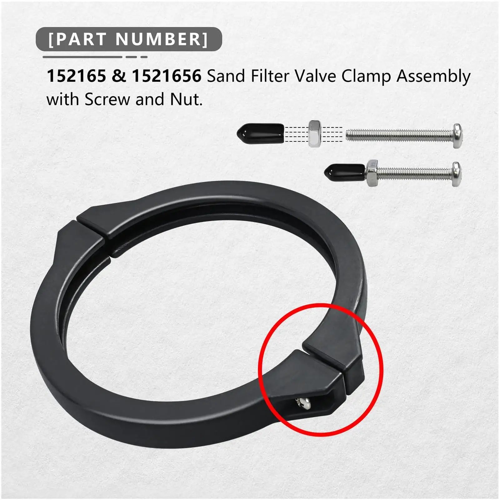 PVC Flange Valve Clamp | Sand Filter Pump Replacement Part Pool Filter Clamp Peaceful Pleasures Health and Wellness