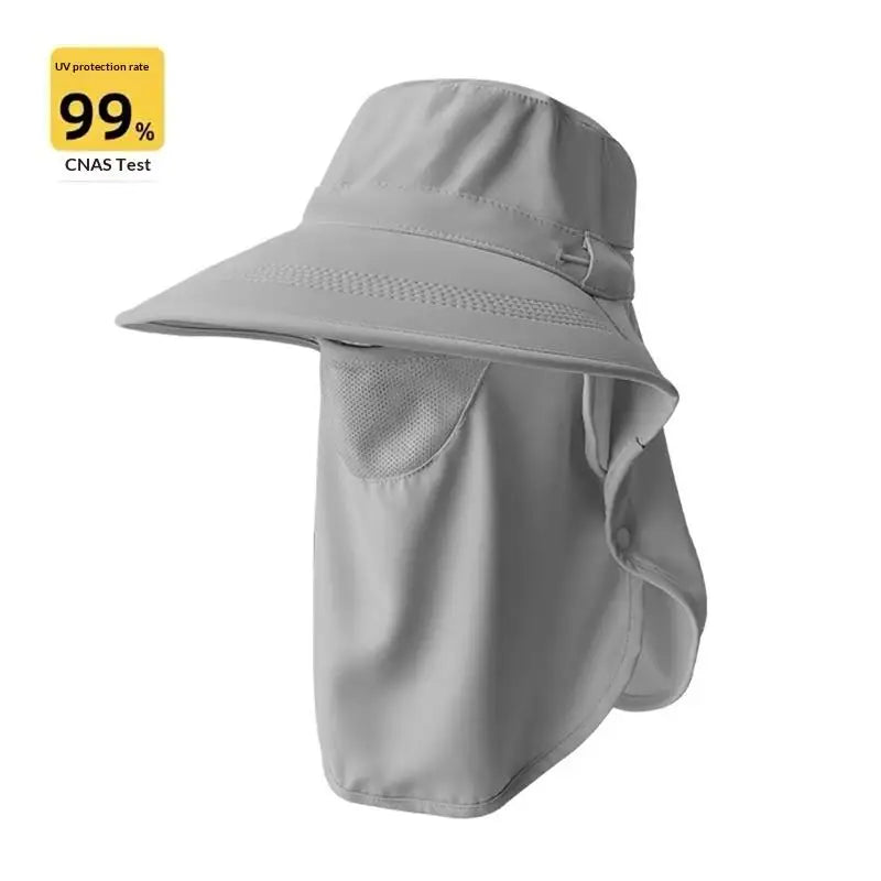 Women's Wide Brim UV Sun Hat | Face Cover & Neck Flap