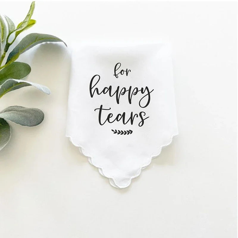 Happy Tears Handkerchief & Makeup Bag | Bridal Wedding Gift Bridal Gift Set Peaceful Pleasures Health and Wellness handkerchief