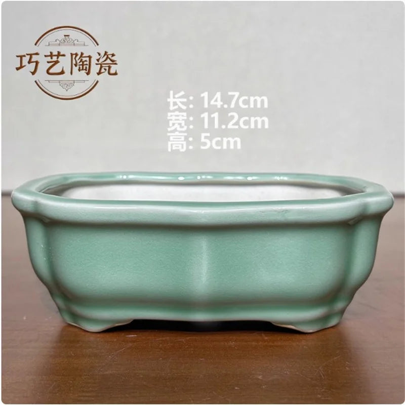Porcelain Glazed Colorful Bonsai Pot | Ceramic Plant Pot