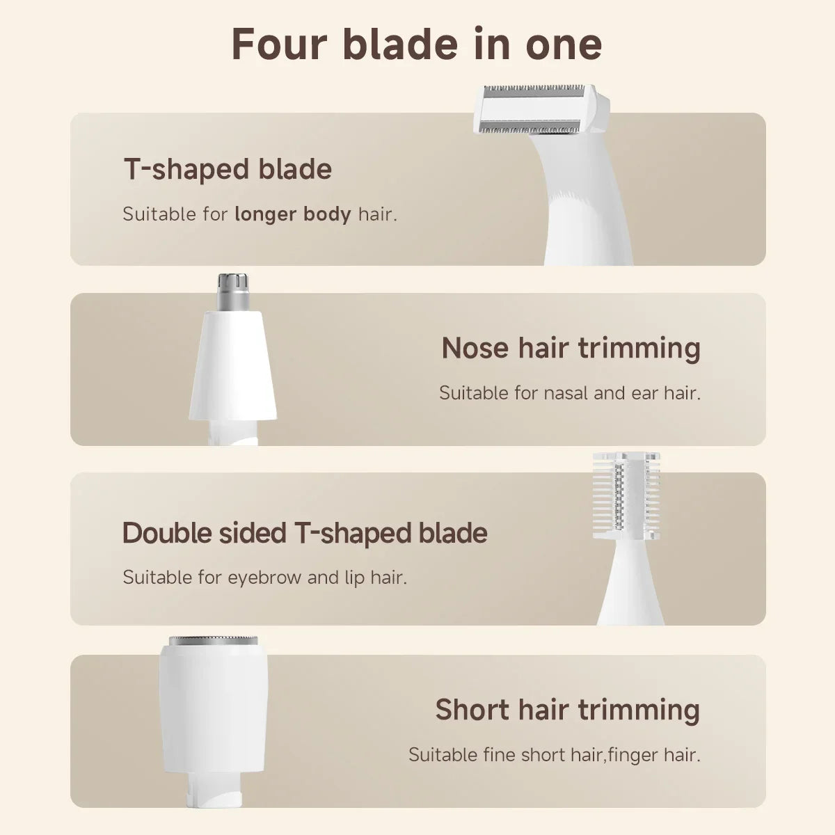 DOCO LAB 4-in-1 Electric Trimmer & Shaver | Men & Women