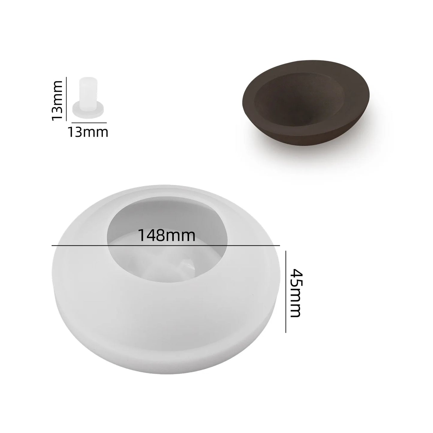 Silicone Round Stripe Mold – Concrete, Cement & Candle Bowl