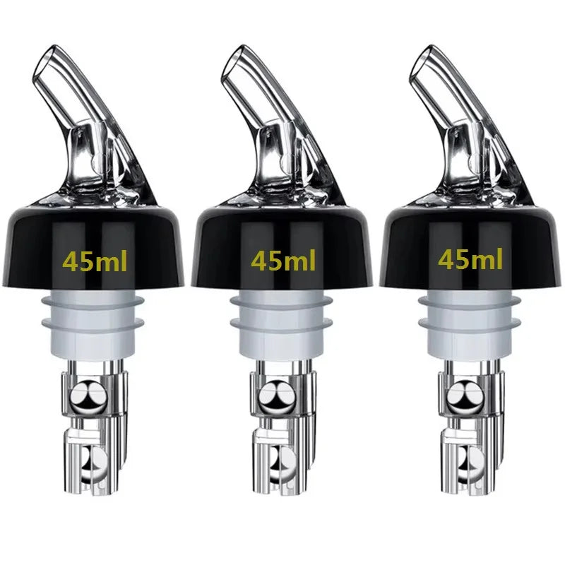 3pcs Printed Measured Bottle Pourer Spouts Liquor Pourers Quick Shot Spirit Driinks Wine Cocktail Whiskey Dispenser Bartender Peaceful Pleasures Health and Wellness 45ml