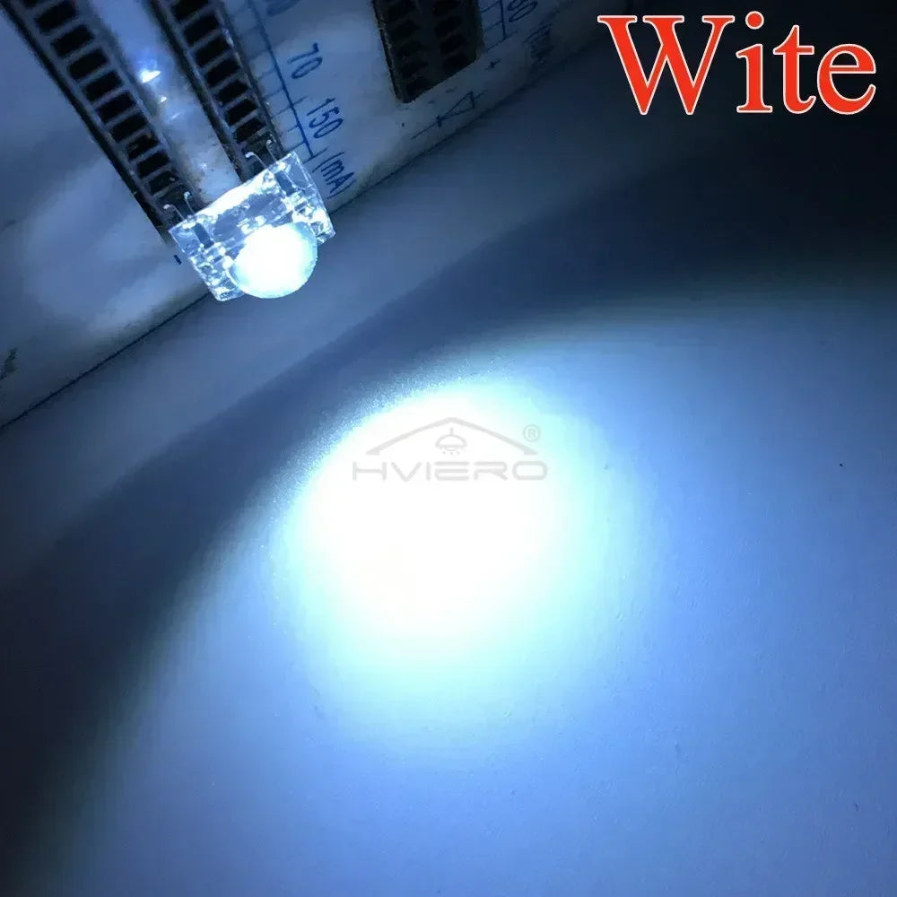 10-Pack 5mm F5 LED Bulbs – Multi-Color Dome Flux Diodes