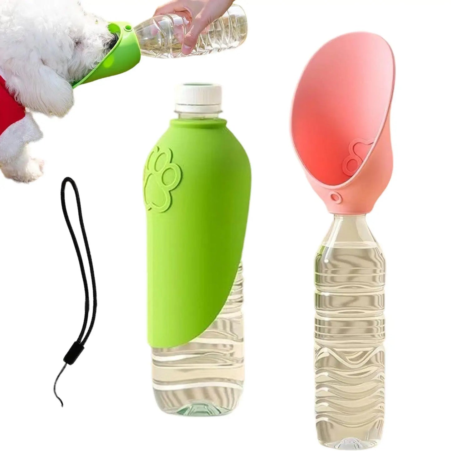 Foldable Dog Water Bottle 2-Pack | Portable Pet Travel Dispenser